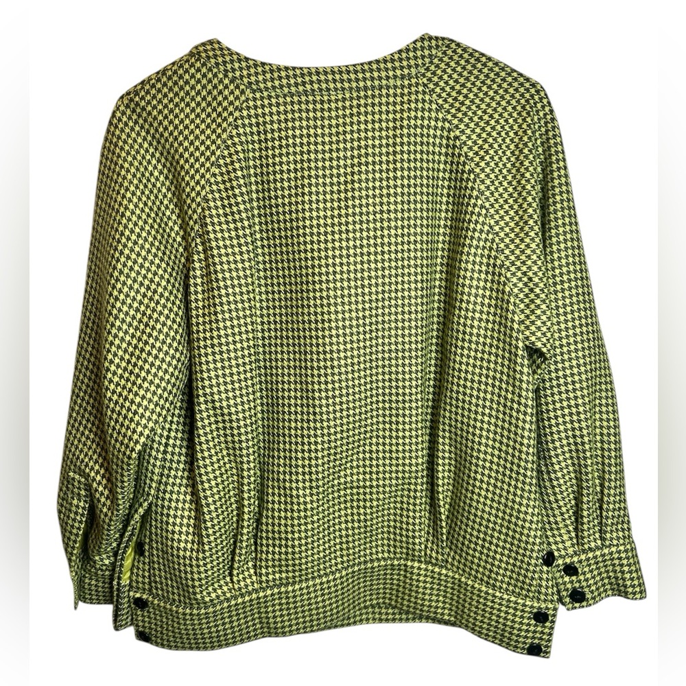 Vintage RARE Wool J Crew Green Houndstooth Retro 60s Inspired Size Small - Picture 5 of 7